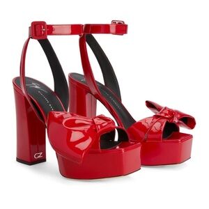 Giuseppe Zanotti Red Patent Leather Platform Sandals